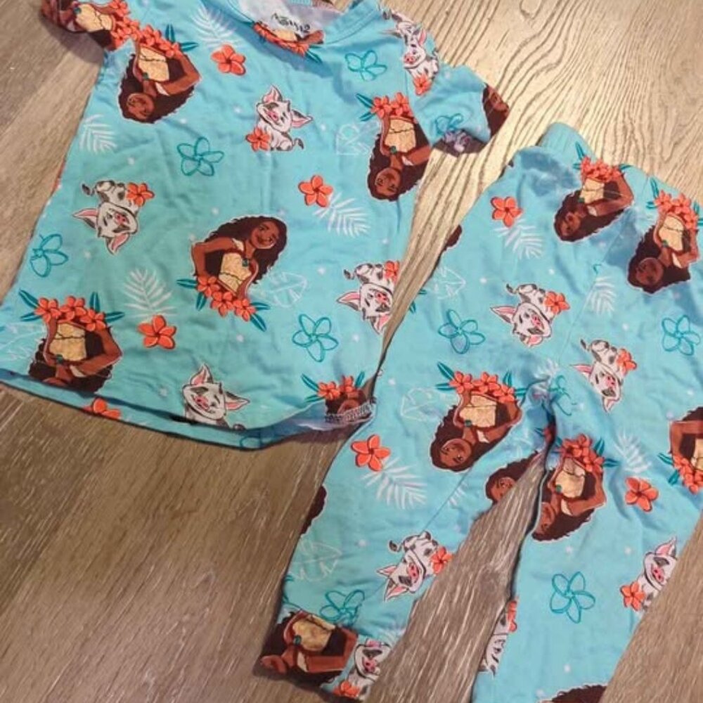Moana 2 viscose and spandex 2 piece pajama set girls 18 months